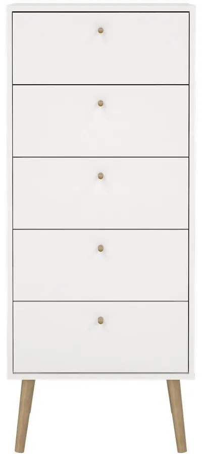Fehér magas komód 50x120 cm Bodo – Tvilum