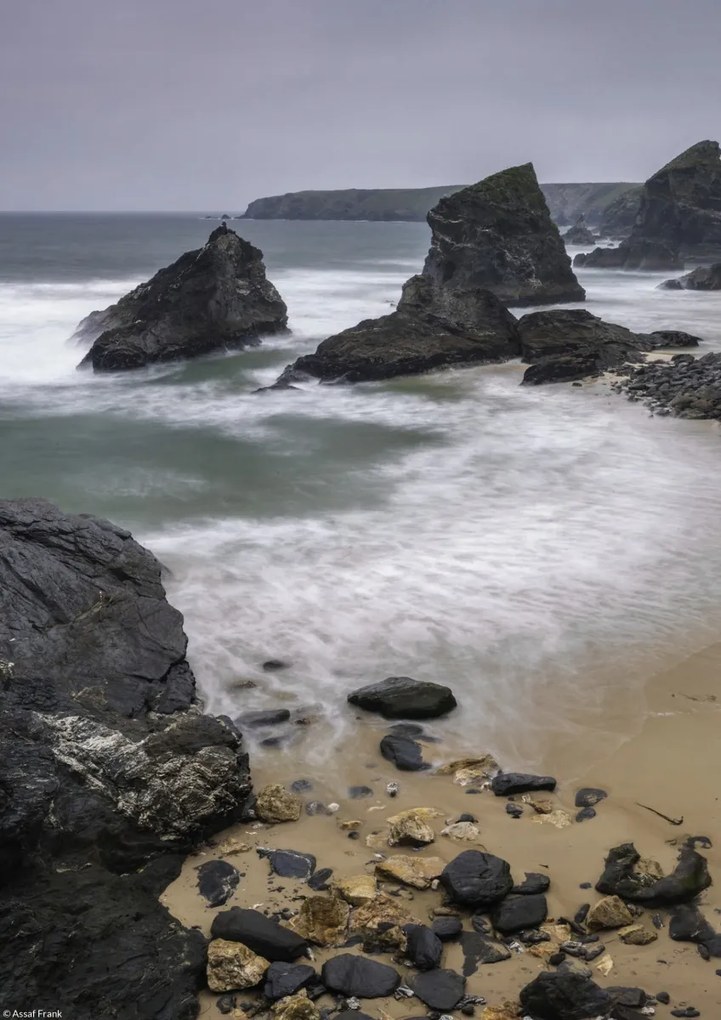 Poszter 21x29,7cm Bedruthan Steps Cornwall tengerpart 3, Assaf Frank