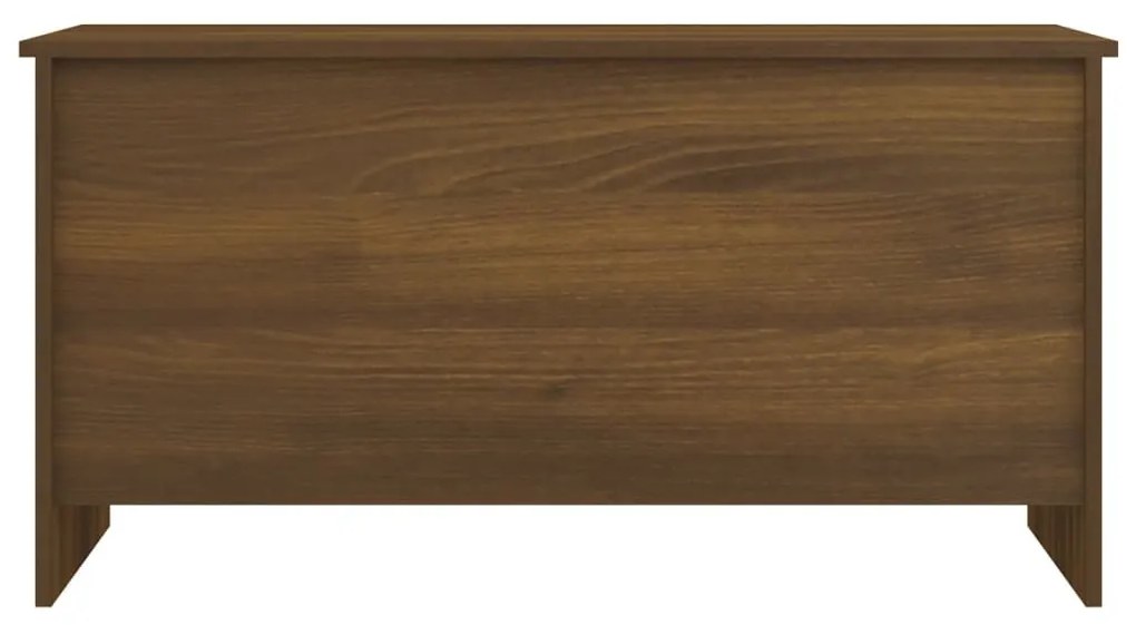 Barna tölgyszínű szerelt fa dohányzóasztal 102x55,5x52,5 cm