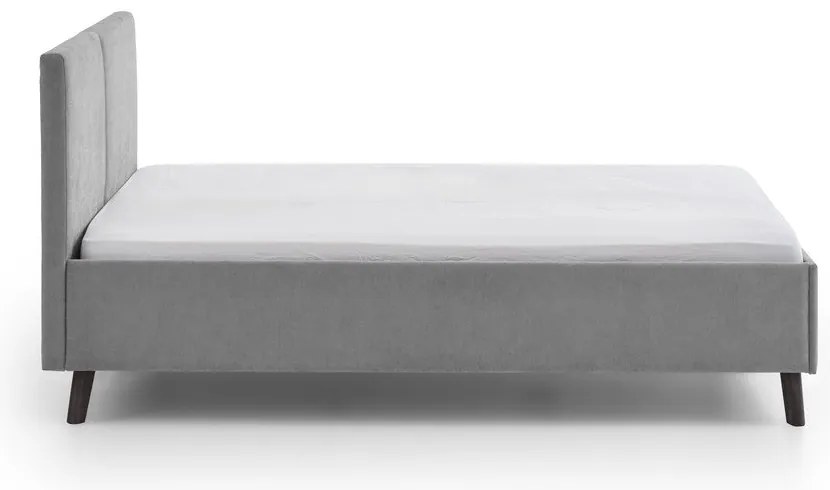 Szürke kárpitozott franciaágy ágyráccsal 140x200 cm Piano – Meise Möbel