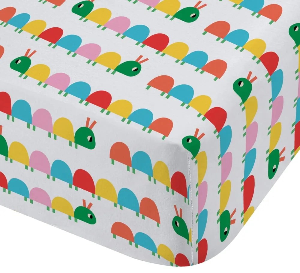 Gumis gyerek lepedő babaágyhoz 70x140 cm Curious Caterpillar – Catherine Lansfield