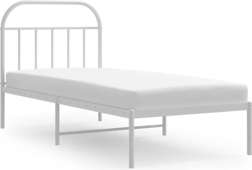 vidaXL fehér fém ágykeret fejtámlával 90x200 cm