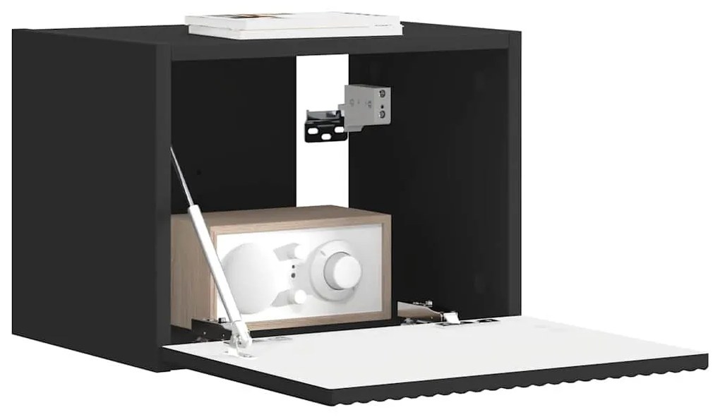 vidaXL TV Fali Szekrény Fekete 60 x 31 x 29.5 cm Faanyag