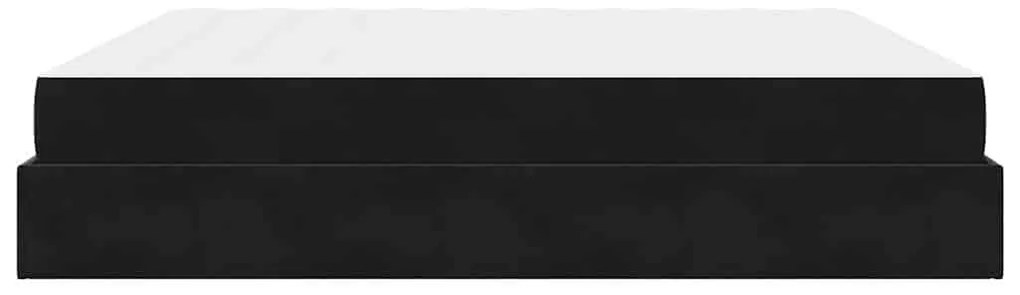 Ágykeret Fekete 200 x 200 cm Bársony