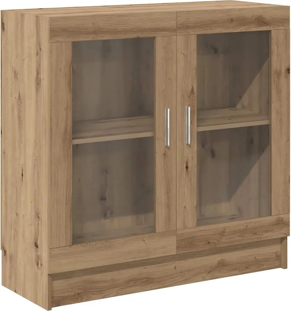 vidaXL kézműves tölgy színű szerelt fa könyvszekrény 82,5x30,5x80 cm