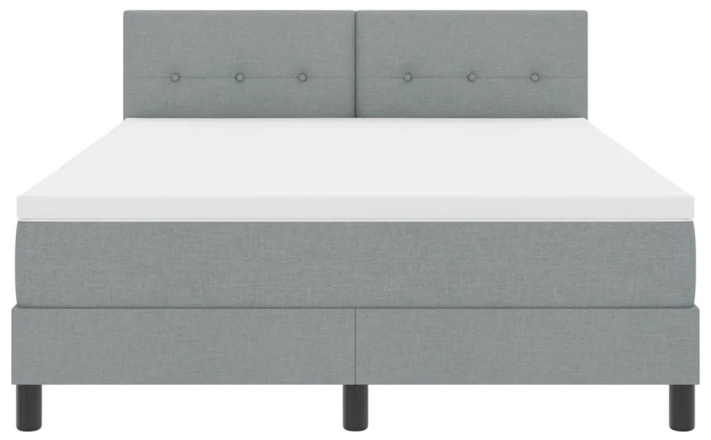Boxspring Ágy Matraccal Világosszürke 140x200 cm Szövet
