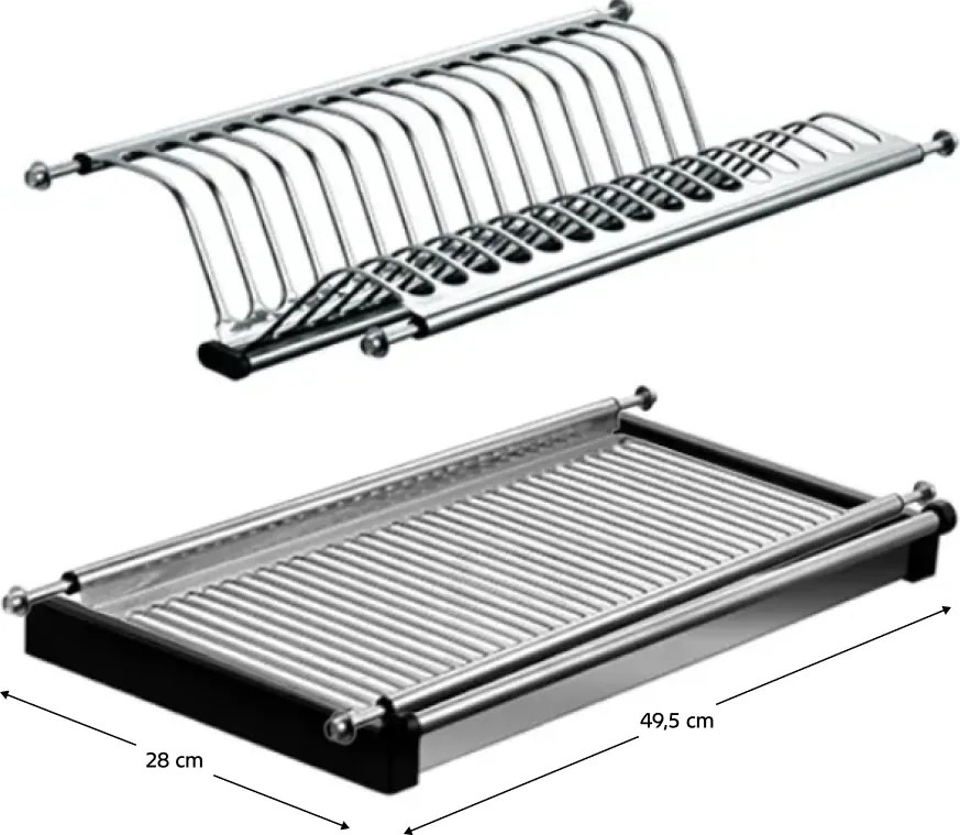 Edényszárító felső szekrénybe, rozsdamentes acél, KAPIO TYP 1