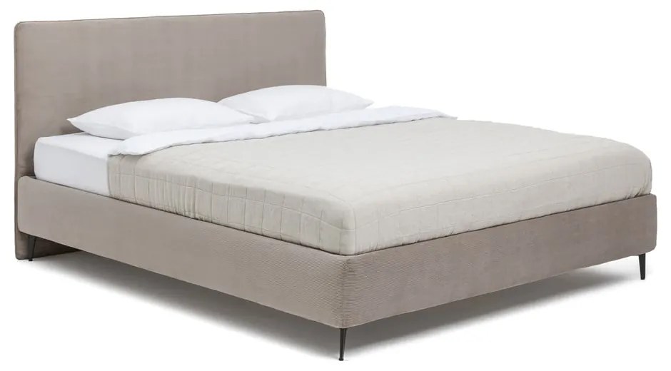 Kárpitozott franciaágy taupe színű matraccal/ráccsal 180x200 cm Noira Slim - Bonami Selection