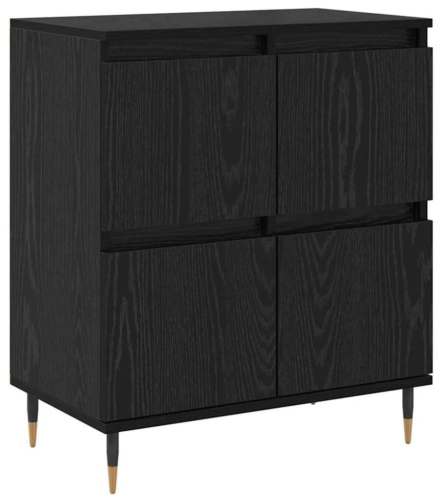 Oldalszekrények 3 pcs Musta tammi 180 x 35 x 70 cm Faanyag