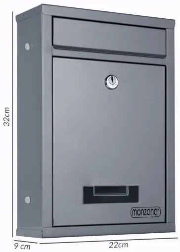 monzana® Postaláda 32x22x9cm - ezüst