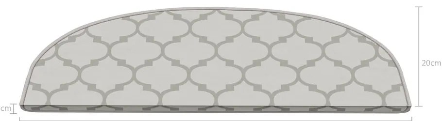 Krémszínű lépcsőszőnyeg szett 16 db-os 20x65 cm Madalyon – Vitaus