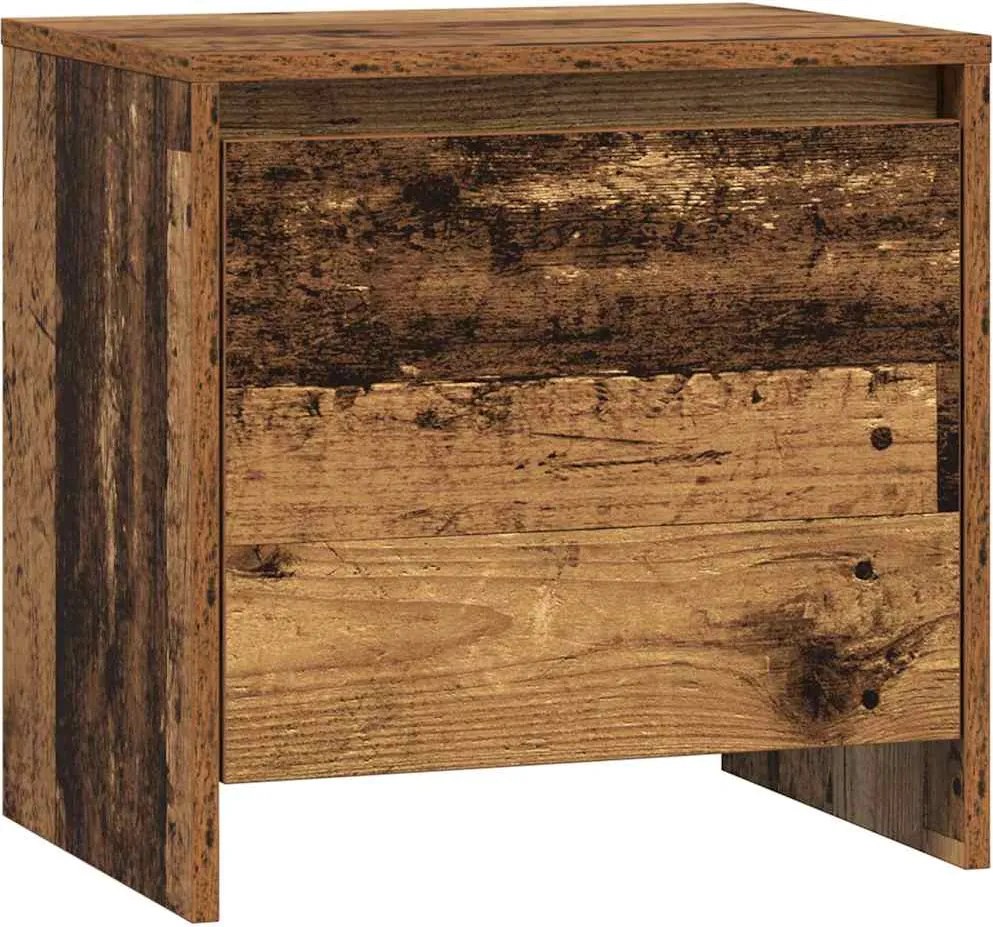 vidaXL Éjjeliszekrény Öreg fa 45 x 34 x 44,5 cm Faanyag