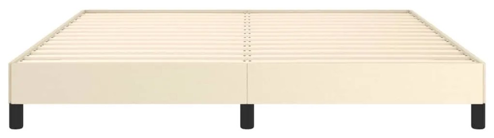 krémszínű műbőr ágykeret 180x200 cm