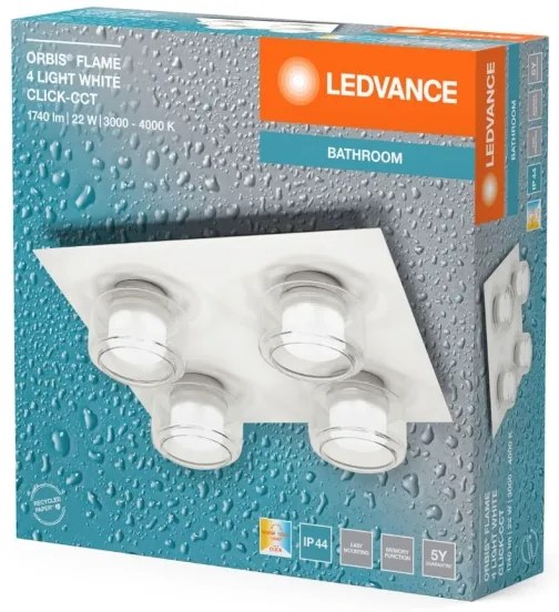 Ledvance - LED Fürdőszobai mennyezeti lámpa ORBIS FLAME 4xLED/5,5W/230V IP44 fehér