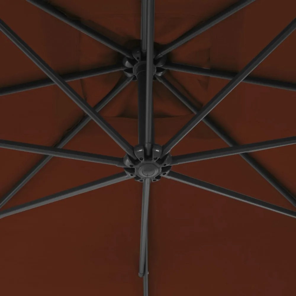 terrakotta konzolos napernyő acélrúddal 250 x 250 cm
