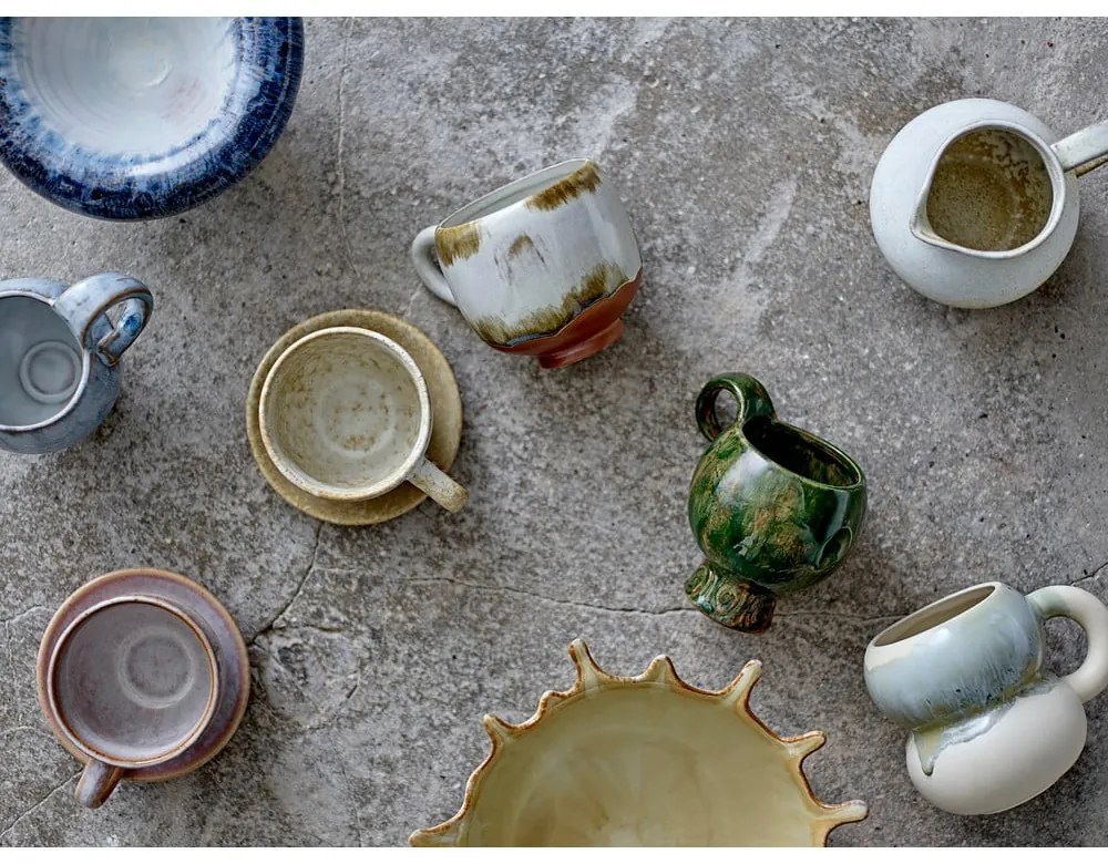 Kék-krémszínű kőedény bögre szett 4 db-os 400 ml Luna – Bloomingville