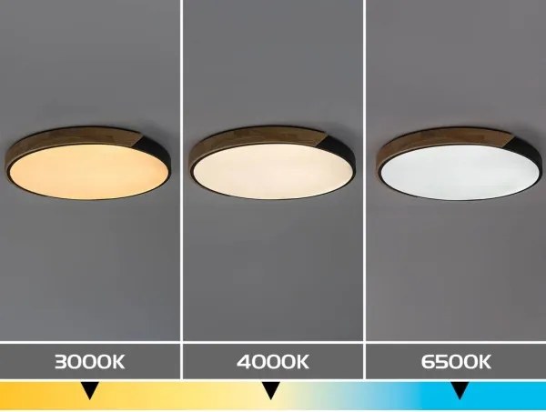 Rabalux 71418 - LED mennyezeti lámpa MAPLE2 42W/230V 3000/4000/6500K fekete/tölgy átm. 61 cm