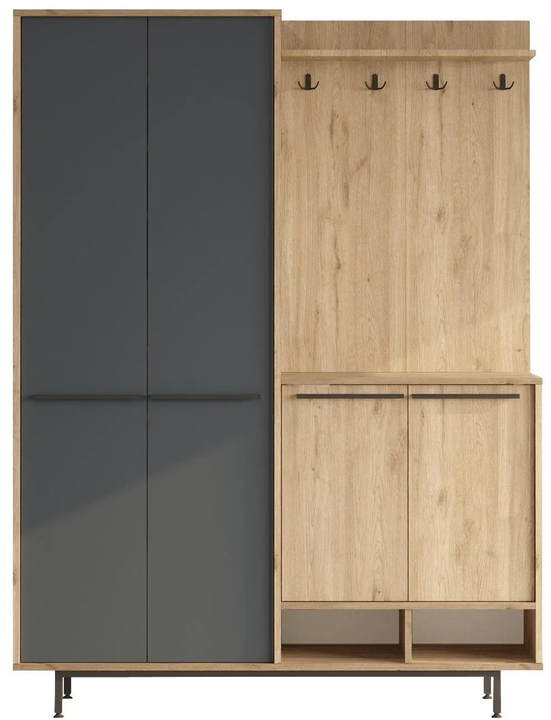 Előszoba fal Opuntia 1 (tölgy + antracit) . Akció -25%. 1102434