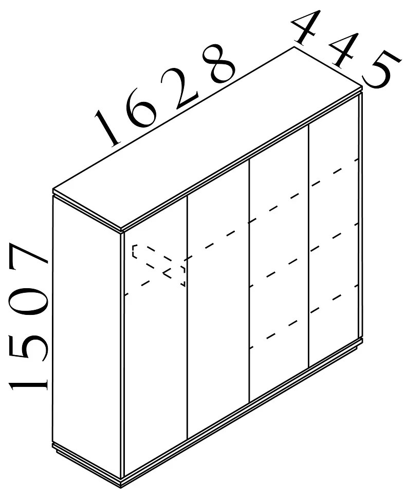 Creator magas gardrób 162,8 x 44,5 x 150,7 cm, fehér / antracit