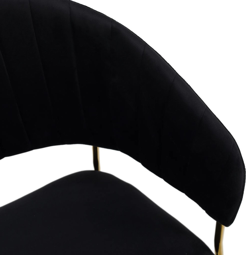Design étkezőszék, fekete Velvet szövet/gold króm arany, DASMIN TYP 1