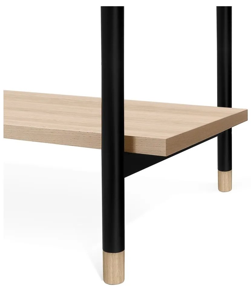 Natúr színű dohányzóasztal tölgyfa dekoros asztallappal 60x120 cm Jugend – Woodman