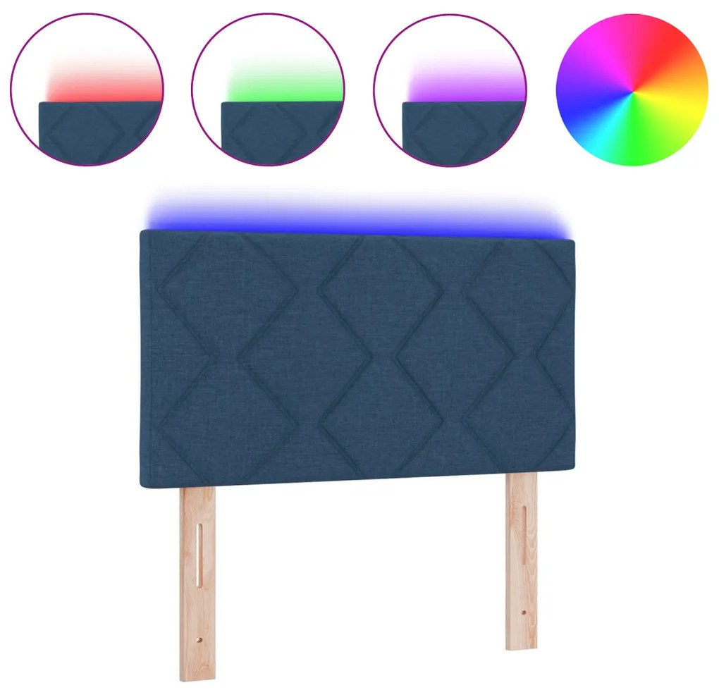 LED Fejtámla Gyémánt Blokk Dizájnnal Kék 80 cm Textil