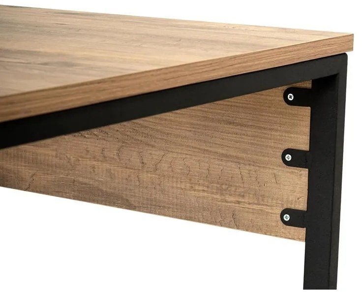 Íróasztal Twin Study Desk - Atlantic Pine, Fekete