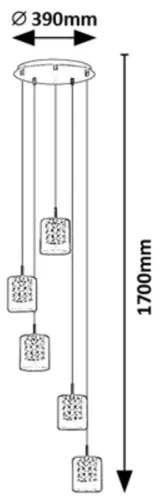 Rabalux 3117 - Kristálycsillár zsinóron DUCHESS 5xG9/40W/230V
