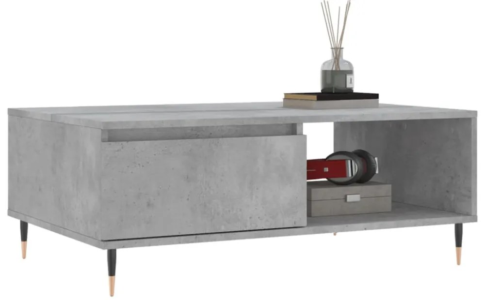 vidaXL betonszürke szerelt fa dohányzóasztal 90 x 60 x 35 cm