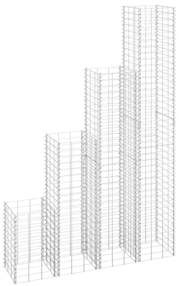 4 db vas gabion magaságyás 30 x 30 x 50 / 100 / 150 / 200 cm