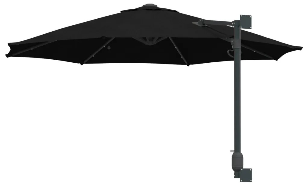 Fali rögzítésű kertiparaván LED-del Fekete 248 cm