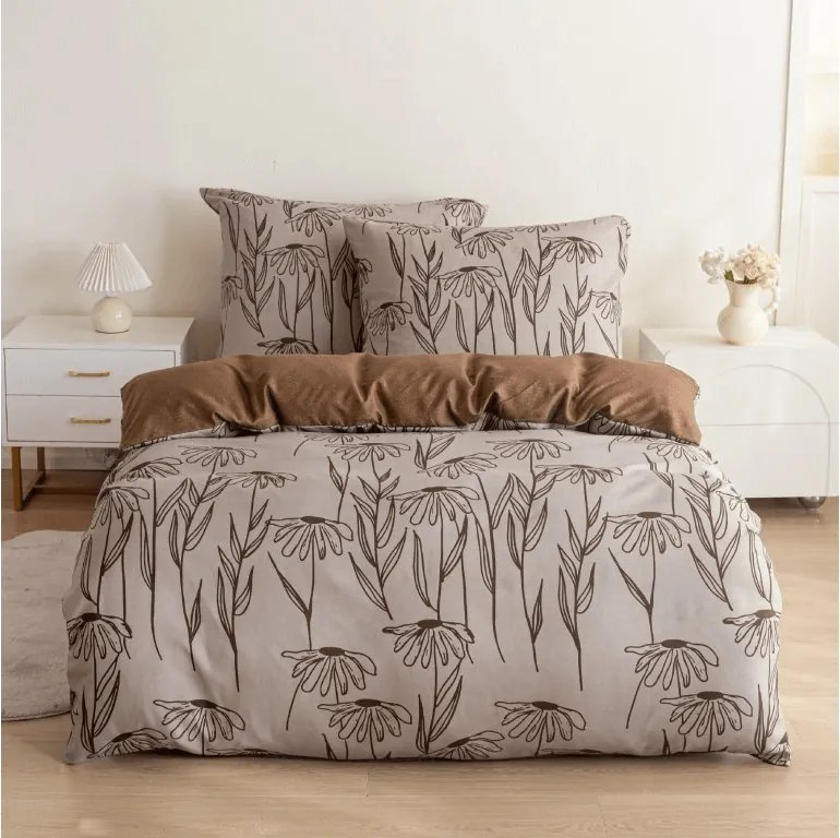 Mikroflanel ágyneműhuzat MINARO bézs Ágyneműhuzat mérete: 70 x 90 cm | 140 x 200 cm