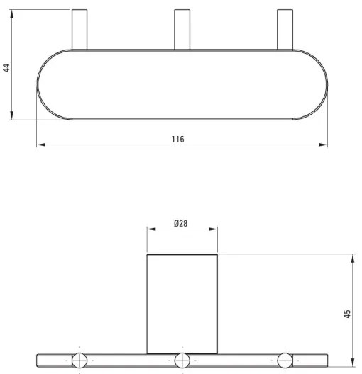 Deante ADR_N131 - ROUND fali kampó fekete