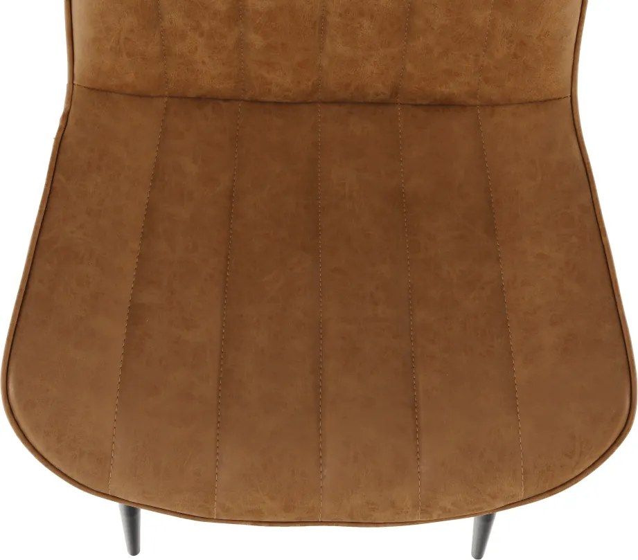 Szék, ekobőr barna camel/fekete, HAZAL