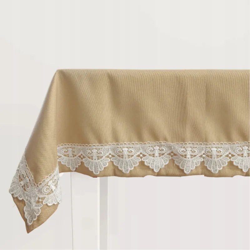 Elegáns abrosz étkezőbe barna csipkével 120x140cm Blar