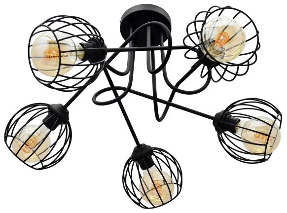 Csillár OXFORD 5xE27/15W/230V fekete