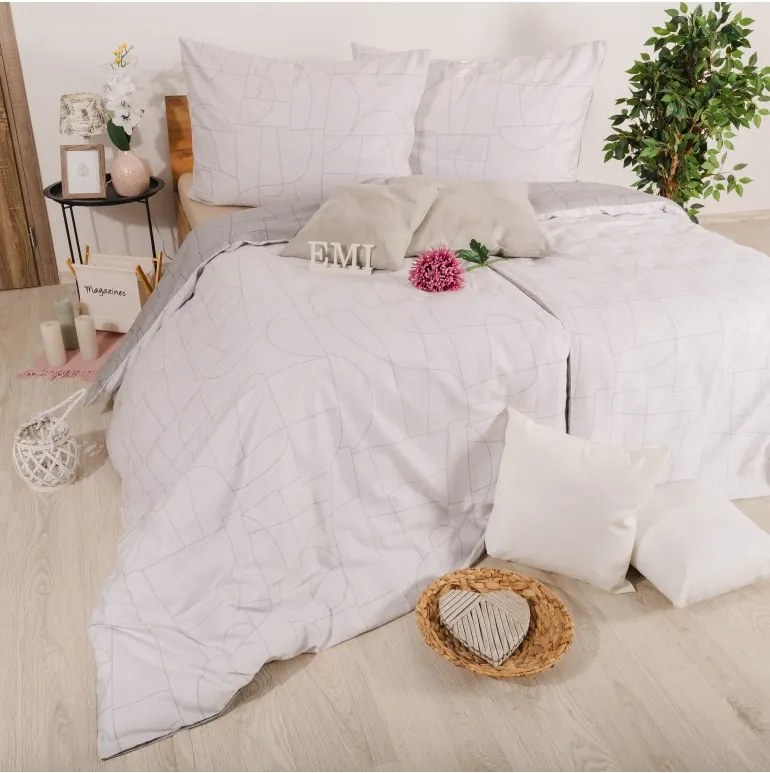 EMI Velur szürke pamutszatén ágyneműhuzat