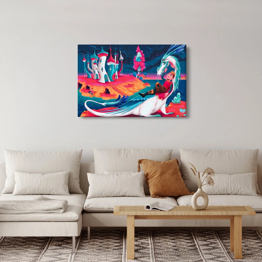 Kép - a herceg és a sárkány hercegnő (90x60 cm)