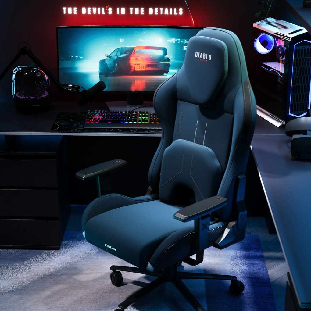 Gamer szék Normal Size, kék-fekete: Diablo X-One Prime Meta Ocean
