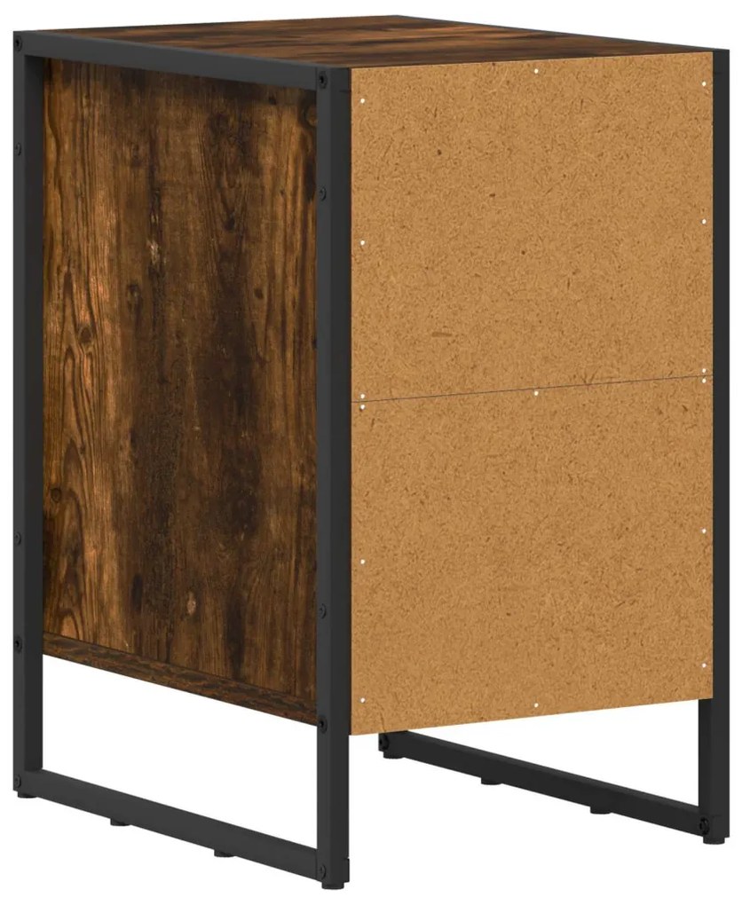 Éjjeli asztal 2 pcs Füstös Tölgy 39.5 x 30 x 50 cm Faanyag