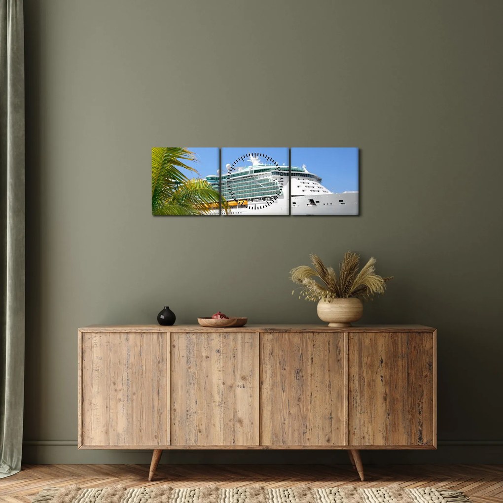 Kép - Cirkálóhajó (órával) (90x30 cm)