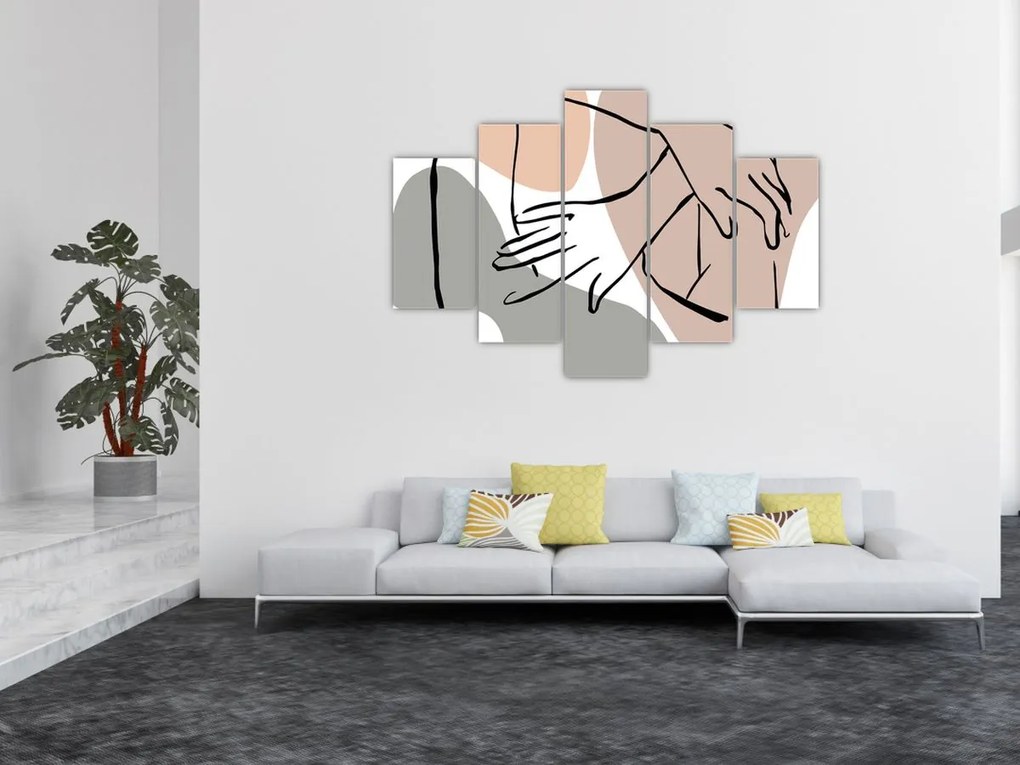 Kép - Női test vonal művészet N⁰2 (150x105 cm)