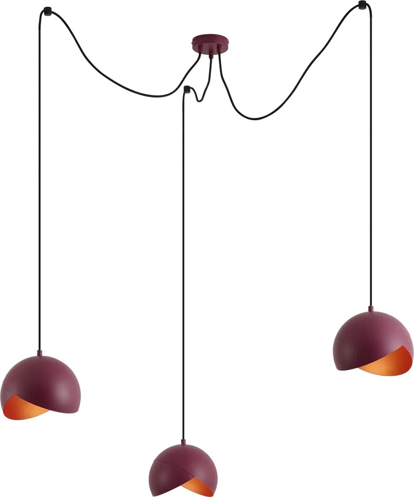 Design Piros Függőlámpa Opálüveggel 3-lámpás - Tulip