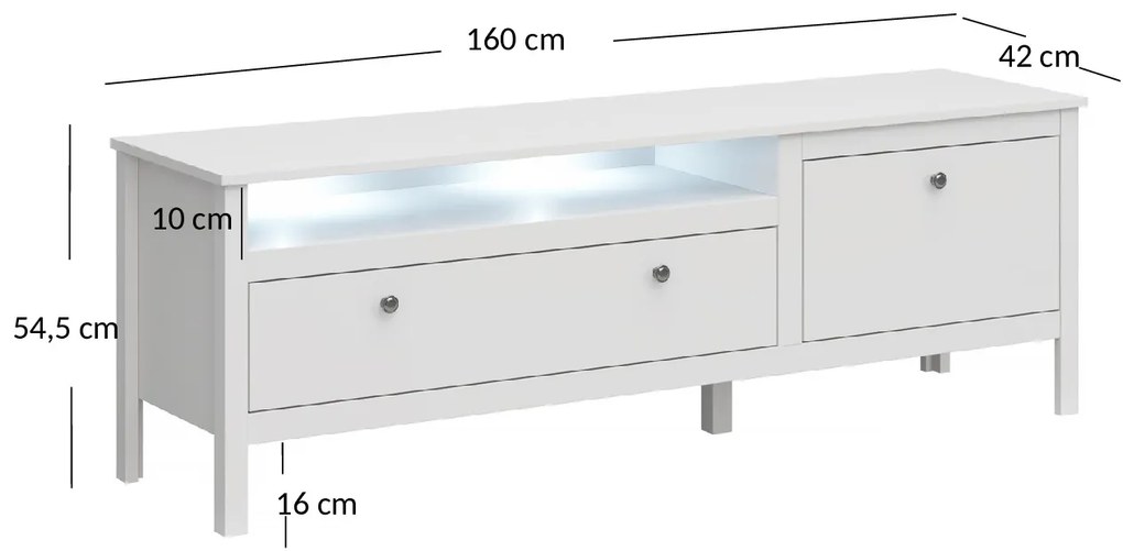 TV asztal/Szekrény Olna (fehér). 1053149