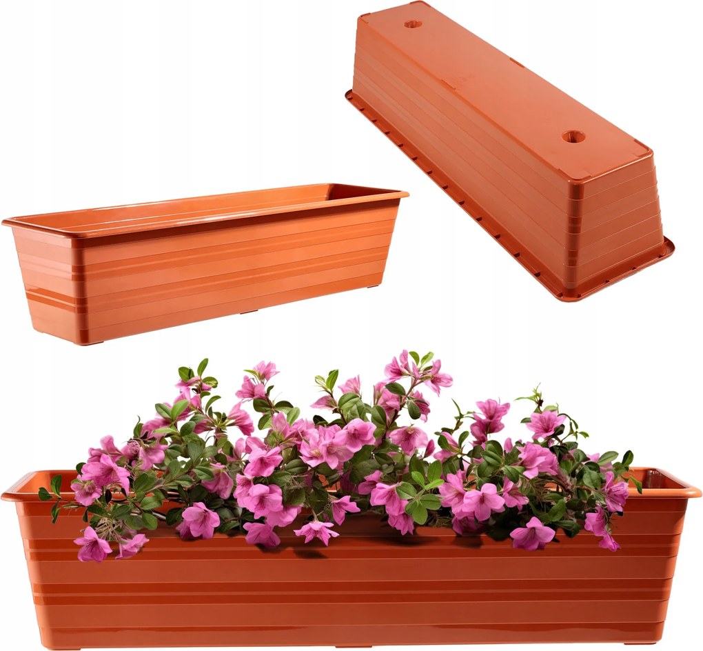 Erkélydoboz 60 cm Virágtartó Erkély Terrakotta