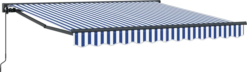 vidaXL Behúzható napellenző Kék és Fehér 300 x 250 cm