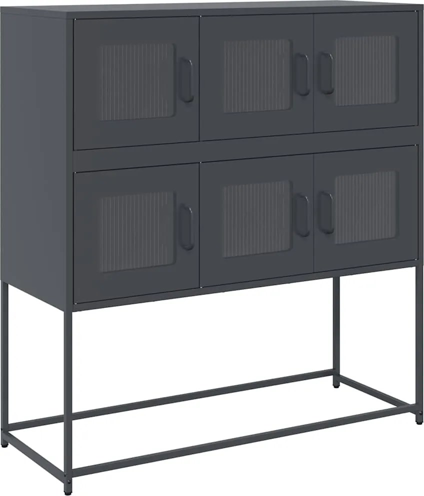 vidaXL antracit hidegen hengerelt acél tálalószekrény 100,5x39x107 cm