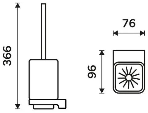 NIMCO MAC 29094CN-90 - Falra szerelhető WC kefe MAYA matt üveg/matt fekete