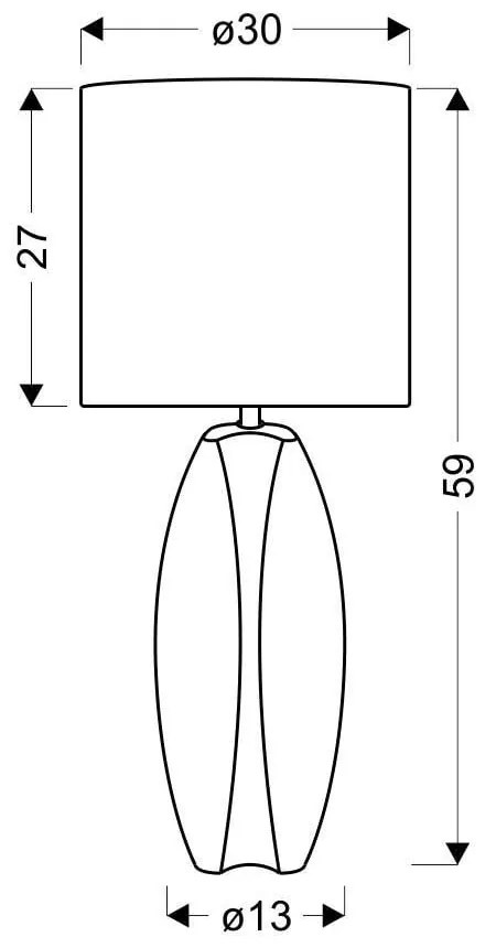 Fehér-zöld asztali lámpa textil búrával (magasság 59 cm) Palma – Candellux Lighting