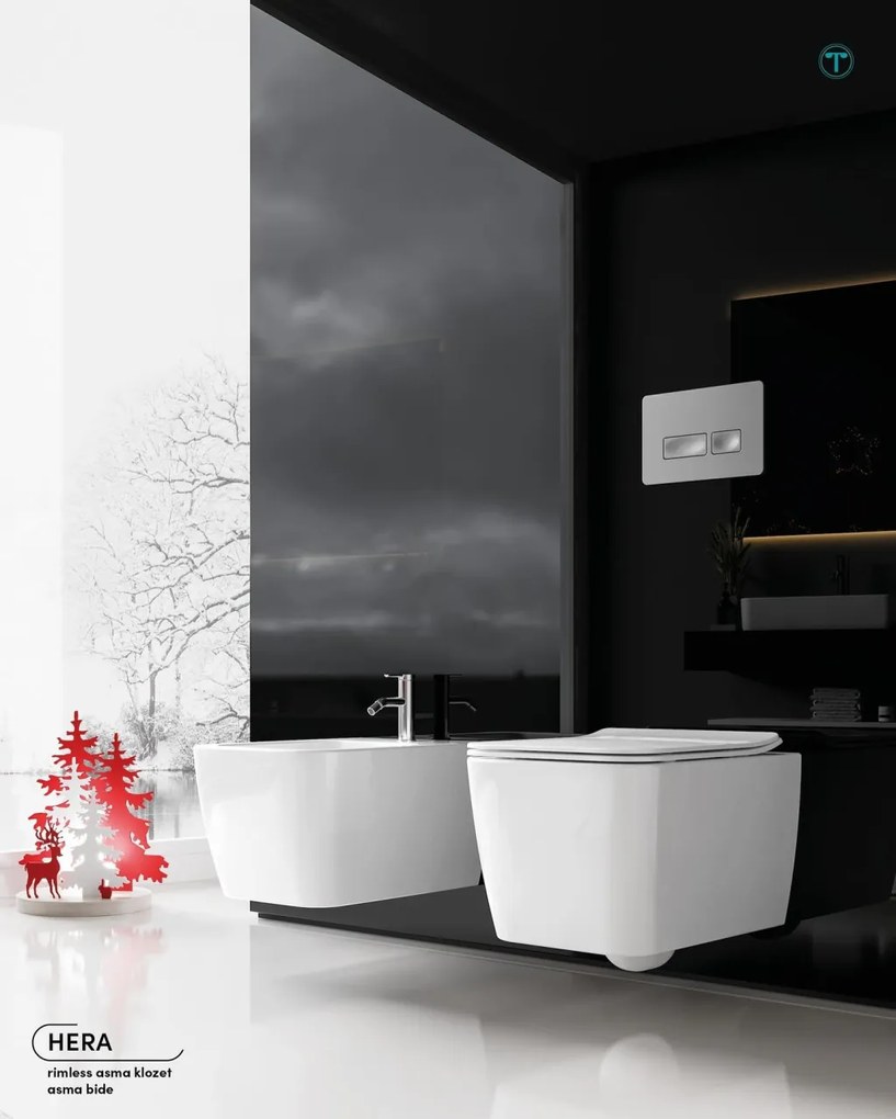 CeraStyle HERA fali WC - MATT FEHÉR - rimless - perem nélküli - rejtett rögzítésű - 52 cm